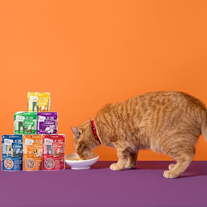 Weruva Cats in The Kitchen, 1 if by Land, 2 if by Sea with Tuna, Beef & Salmon in Gravy Cat Food, 3oz Pouch (Pack of 12)