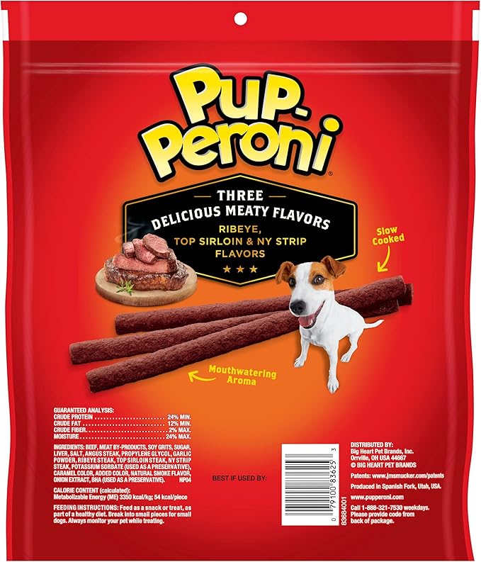 Pup-Peroni Triple Steak Flavored Dog Treats, 22.5 Ounce Bag (4 Count)