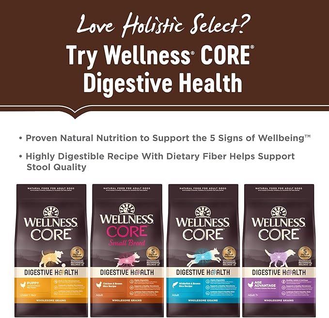Holistic Select Natural Dry Dog Food, Lamb Meal Recipe, 30-Pound Bag