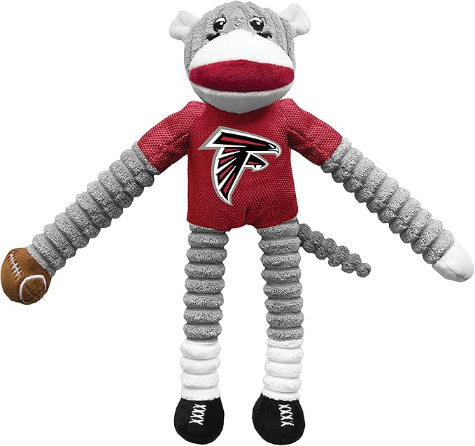 Littlearth NFL Unisex NFL Sock Monkey and Flying Disc Pet Toy Combo Set