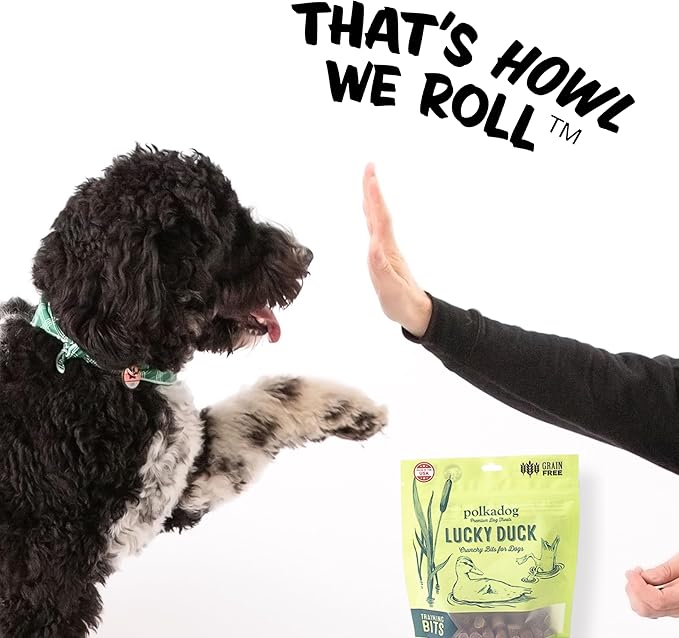Polkadog Lucky Duck Crunchy Training Bits - All Natural, Limited Ingredient Grain Free Premium Training Treats for Dogs. Great for Allergies, Handcrafted in USA - 7oz (1pk)