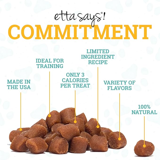 etta says! Sit Training Treats - All Natural Peanut Butter Soft Treats for Dogs - Made in The USA - 2 Pack