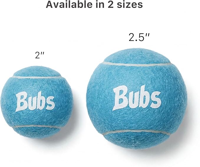 BubS Premium Durable Squeaker Balls for Dogs & Cats 3-Pack (2.5 inch) – Tennis Ball Style, Bouncy, Interactive, Safe & Long Lasting Fetch Pet Toys for Endless Fun (Large)