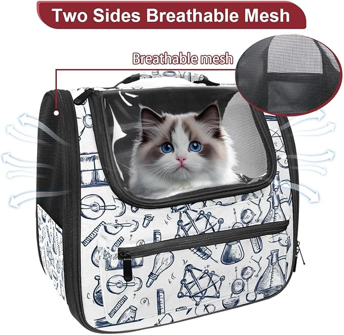 Chemistry Symbols icon Set (2) Cat Backpack Carrier, Large Pet Backpack for Medium Small Dog Cat Puppy Kitty Bunny