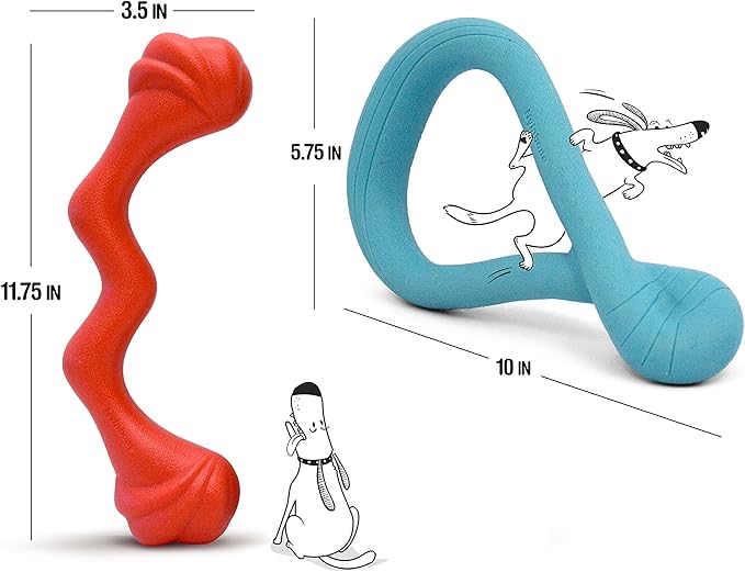 Nylabone Springa and Tuug Interactive Dog Toys Bundle for Dog Enrichment – Lightweight Intriguing Dog Tug Toys for Creative Play & Dog Exercise Springa & Tuug, Multi-Color, (ND1098)
