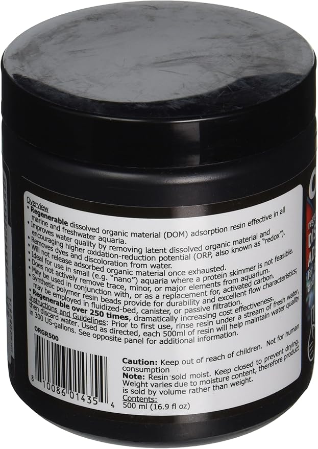 Brightwell Aquatics ABAORGR500 Organit-R Resin Filter Media for Aquarium, 16.9 fl. oz., 500-ml