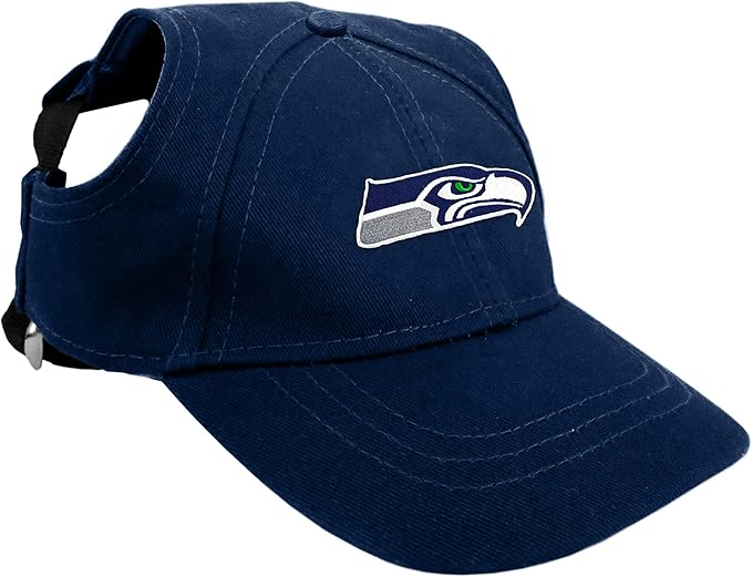 Littlearth NFL Seattle Seahawks Pet Baseball Hat, Team Color, Small