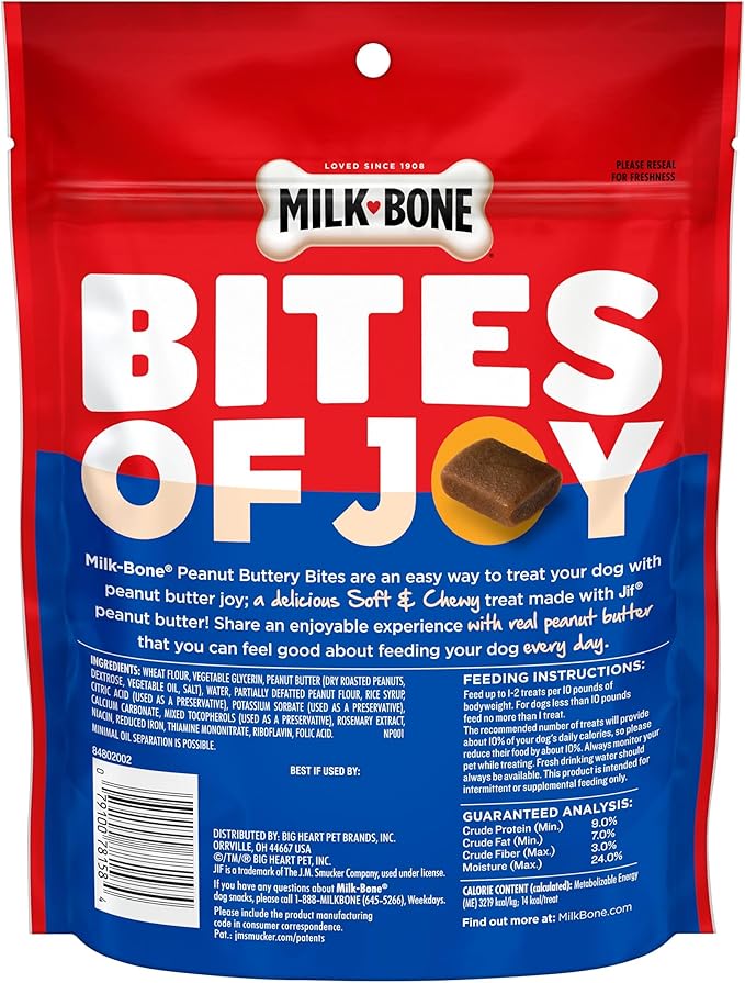 Milk-Bone Peanut Buttery Bites Soft Dog Treats with Real Peanut Butter & Bacon