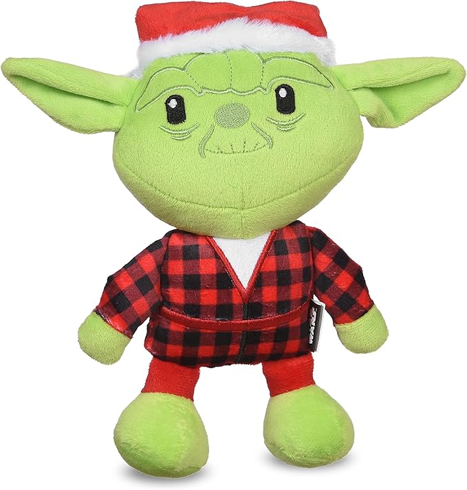 STAR WARS for Pets Dog Toy Yoda Dog Toy for Holidays | Santa Yoda Squeaky Dog Toy Chew Toy | Holiday Dog Toy Plush Toys | 6 Inch Small Dog Toy (FF24145)