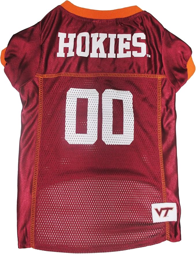 Pets First NCAA College Virginia Tech Hokies Mesh Jersey for DOGS & CATS, Large. Licensed Dog Jersey with your Favorite Football/Basketball College Team