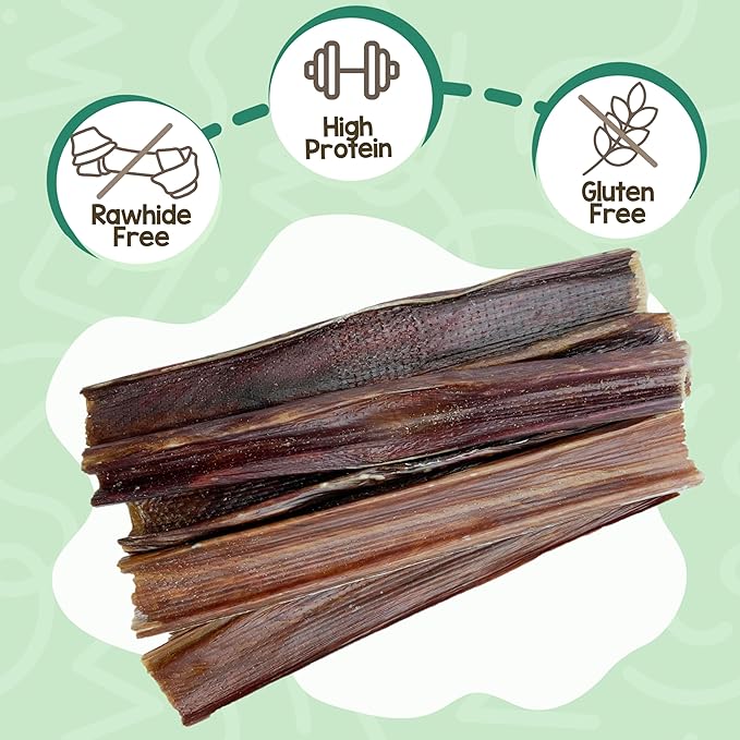 Nature Gnaws Beef Gullet Chews for Large Dogs 9-10" (20 Count) - Natural Beef Jerky Stick Dog Chew Treats - Rawhide Free