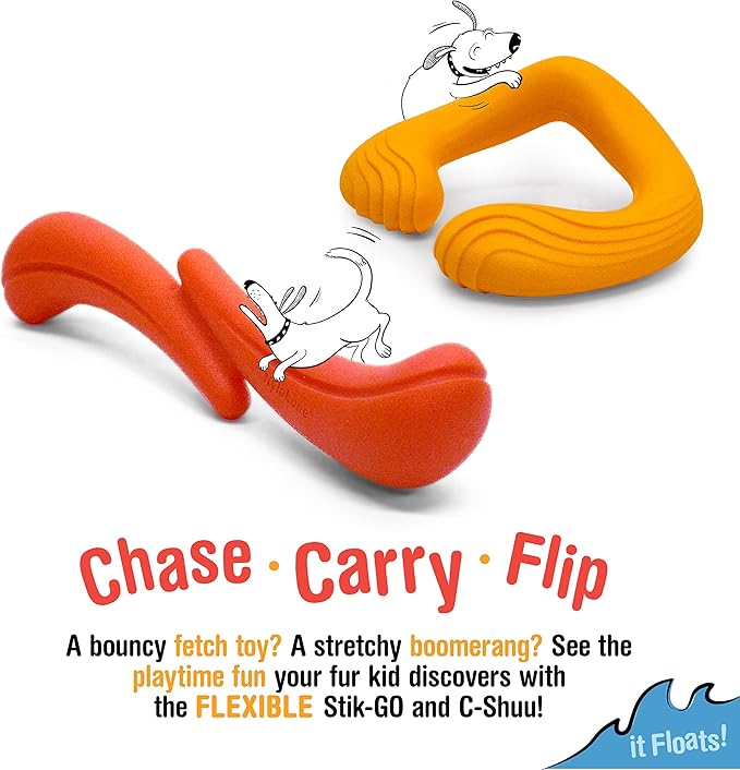 Nylabone C-Shuu and Stik-Go Interactive Dog Toys Bundle for Dogs – Lightweight Intriguing Dog Fetch Toys for Creative Play & Dog Exercise