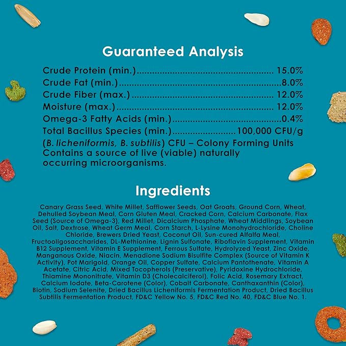 Kaytee Forti-Diet Pro Health + Safflower Nourish+Protect Cockatiel Food 15 Pounds