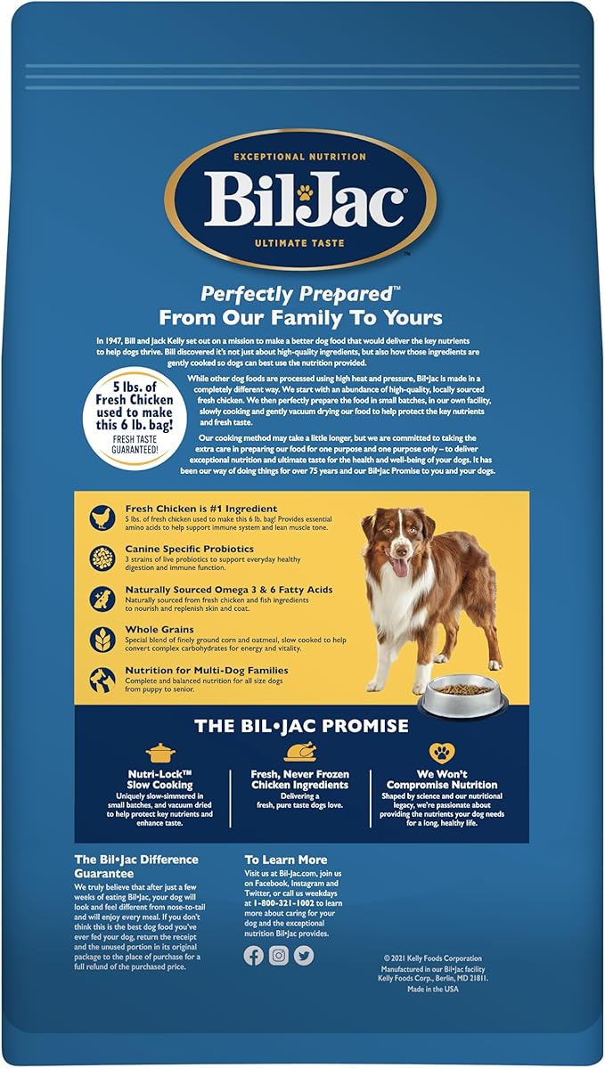 Bil-Jac Adult Select Dry Dog Food | Fresh Chicken Recipe | 6 lb Bag