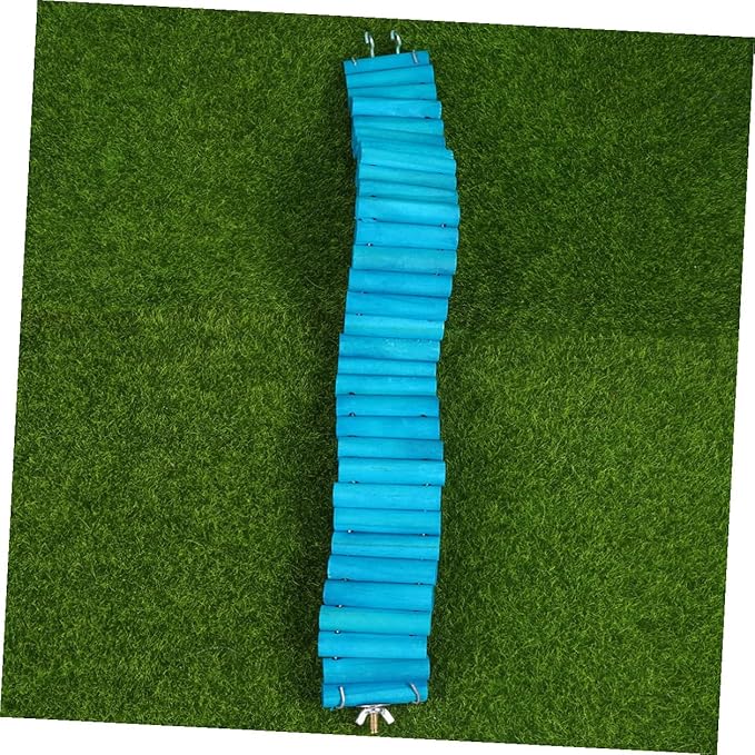 Hamster and Parrot Wooden Climbing Ladder, 6x40cm Round Wood Plank, Multi-Color Rainbow Pet Ladder for Small Animals and Birds Cage Accessories