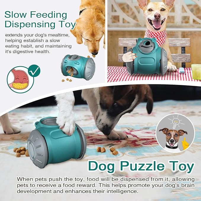 2026 Interactive Dog Dispenser Toy - Premium Food for Smart Dogs - Adjustable Food Puzzle for Small Medium and Large Dogs For Large/Medium/Small Aggressive Chewers Breed Pet Cat Color Mars Green