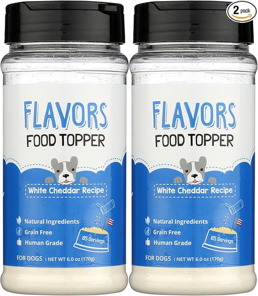 BEAUMONT BASICS Flavors Food Topper for Dogs, White Cheddar Recipe, 6-Ounce, Pack of 2
