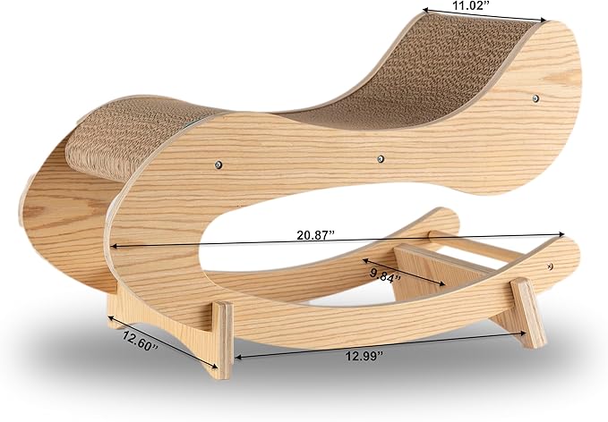 Armarkat Real Wood Medium Wooden Cat Rocking Chair, Detachable Cat Swing Chair S1302