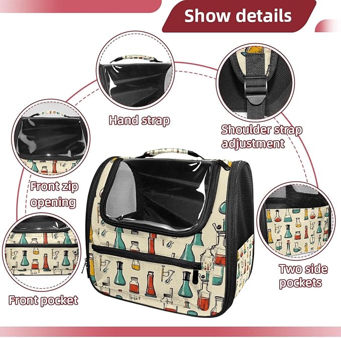 Chemistry Scientific Research Glassware (1) Pet Carrier Soft Sided Carrier for Small Medium Cats Dogs
