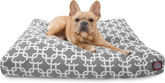 Gray Links Small Rectangle Indoor Outdoor Pet Dog Bed With Removable Washable Cover By Majestic Pet Products