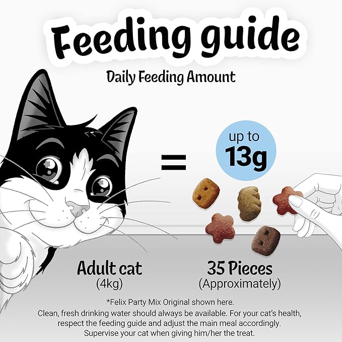 Felix Goody Bag Picnic Mix Adult Cat Treats Seaside Mix, Pack of 8 x 60 g