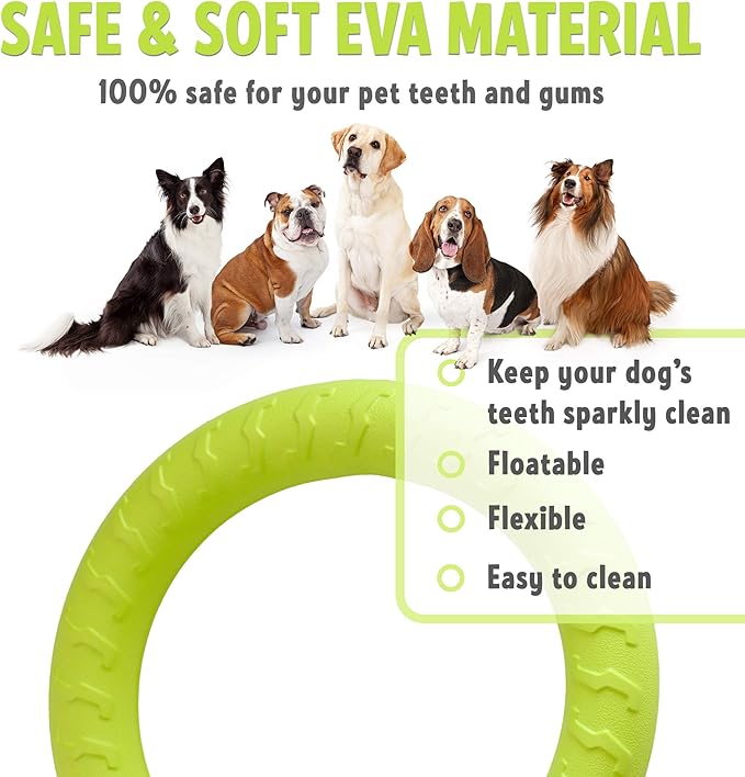 PetSpy Dog Ring Toy – Flying Ring for Outdoor Play, Floating Training & Fetch Toy for Throwing, Catching & Chewers – Durable EVA Flying Disc for Small, Medium & Large Dogs