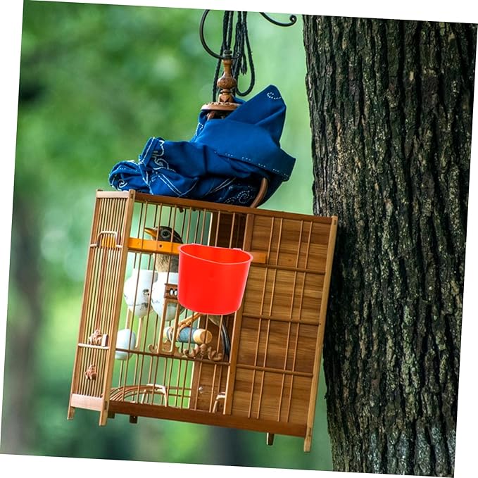 KESYOO 4pcs Hanging Plastic Chicken Feeding Bowls Convenient Water Cups for Bird Cages Small Animals Easy to Pet Hydration