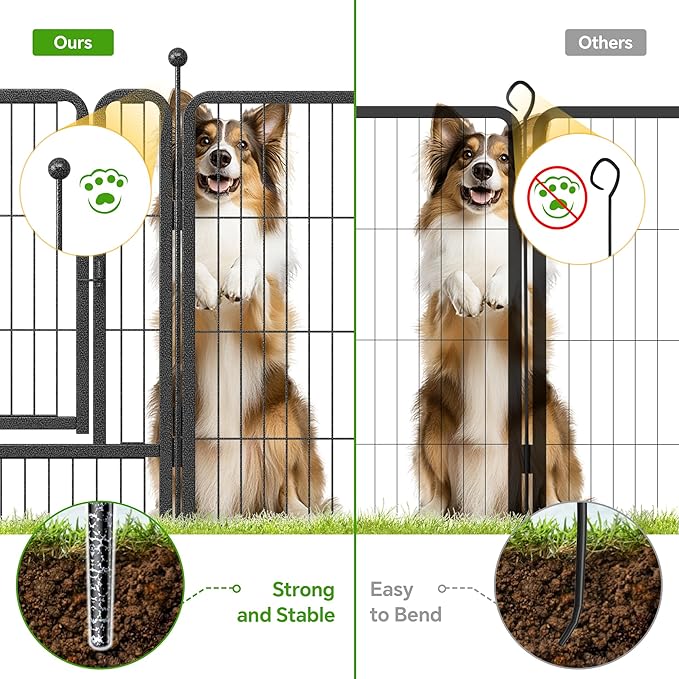 Mr Ironstone 40" Height Dog Playpen with Anti-Rust Coating – 16 Panels Portable & Foldable Indoor/Outdoor Pet Fence for Large, Medium, or Small Dogs – Durable Exercise Pen