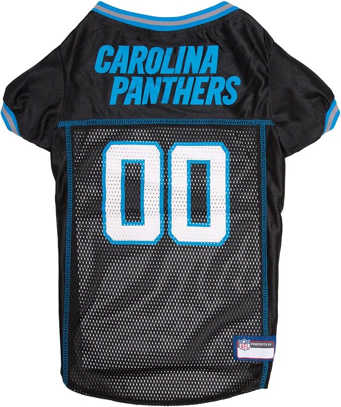 NFL Carolina Panthers Dog Jersey, Size: Small. Best Football Jersey Costume for Dogs & Cats. Licensed Jersey Shirt