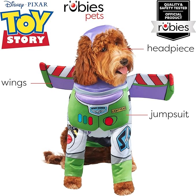 Toy Story: Buzz Lightyear Pet Costume for For Dogs or Cats by Rubies, Large