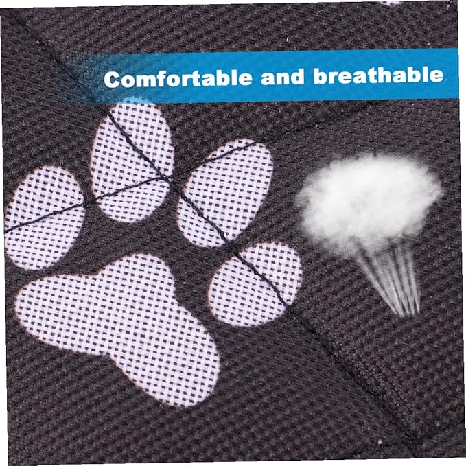 ARTIBETTER Breathable Dog Car Seat Cover with Non-Slip Pet Automobile Pad, Black Bone Paw Print, M Size 50x35cm, Lightweight Protective Back Seat Mat for Dogs in Car Travel