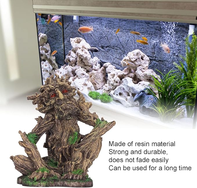 Aquarium Tree Trunk Decoration, Fish Tank Tree Statue Ornaments, Resin Simulation Tree with Lifelike Appearance, Safe Hiding Place for Aquatic Pets, Durable Aquarium Decor for Most