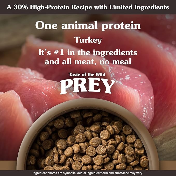 Taste of the Wild Prey Turkey Limited Ingredient Recipe Dry Dog Food 8 lb