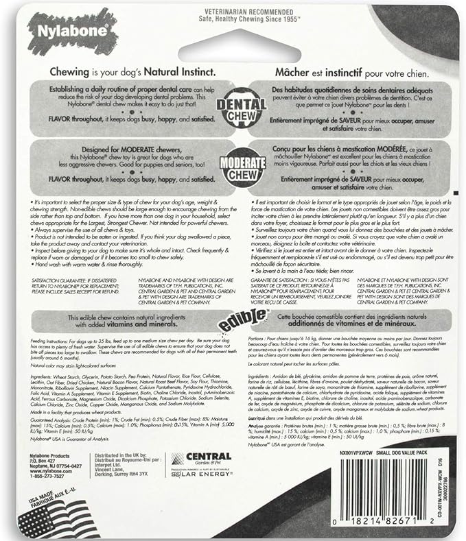 Nylabone Extra Small Dog Chew Toy Value - 3 Pack