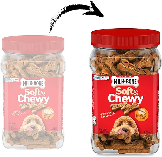 Milk-Bone Soft & Chewy Dog Treats, Made with Real Chicken, 25 Ounce Canister