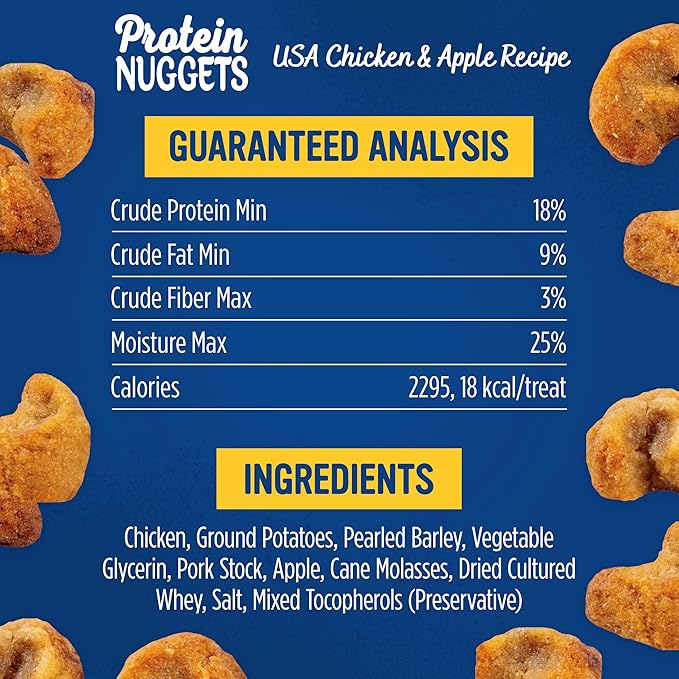 Blue Dog Bakery Protein Jerky Nuggets, Made w/Real Chicken & Apples, USA Chicken #1 Ingredient, Healthy Dog Treats, All Natural, 6 oz (Pack of 1)