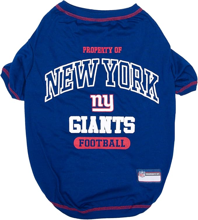 NFL New York Giants Dog T-Shirt for Pets, Size Small. Officially Licensed Pet Shirt with Team Logo, Soft Stretchable Comfort Fit Apparel for Dogs & Cats