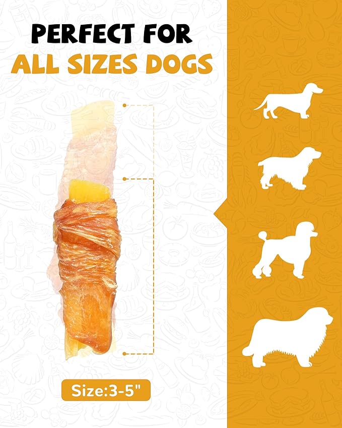 PAWUP Dog Treats Chicken Jerky Wrapped Sweet Potato, Natural Ingredients w/Taurine, Grain Free Dog Treats, 12.5 oz