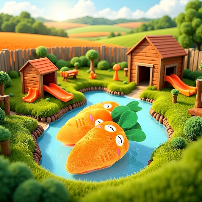 Orange Soft Puppy Pet Supplies Cute Carrot Plush Chew Squeaker Sound Squeaky for Dog Cat Birthday Xmas Gifts Pet Supplies