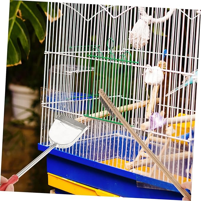 Totority 2pcs Bird Cage Cleaning Brush Set Random Tools for Parrot and Pet Cages for Easy Cleanup of Bird Droppings and Debris Handle Design for Convenient Use