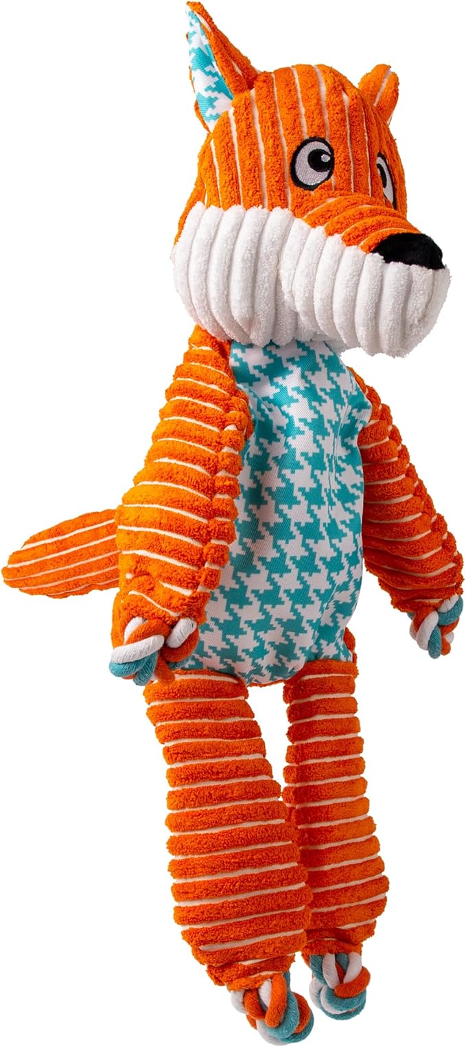 KONG XL 2 Pack - Soft Plush Dog Toy for Large Breeds - Durable, Cuddly & Squeaky - Perfect for Play & Comfort (Alligator/Fox)