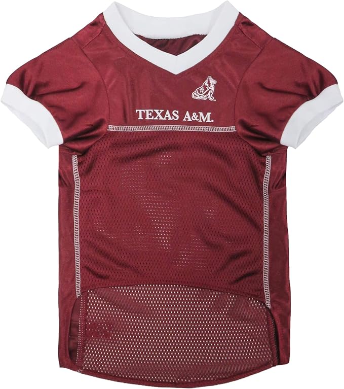 Pets First NCAA College Texas A&M Aggies Mesh Jersey for DOGS & CATS, X-Large. Licensed Dog Jersey with your Favorite Football/Basketball College Team