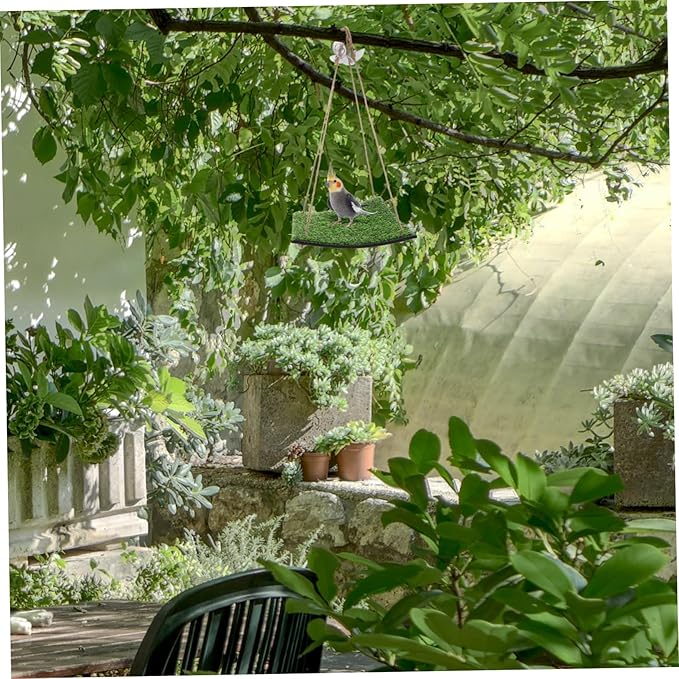 Climbing Platform for Lizards and Birds Artificial Grass Bed for Small Pets Indoor Outdoor Use Convenient and Versatile Accessory for Healthy Activity