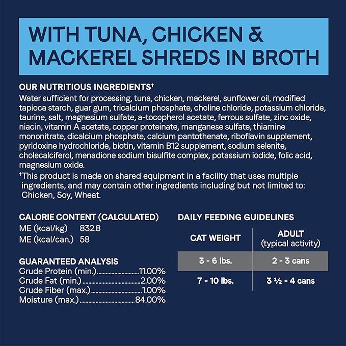 Canidae Pure Adore Premium Wet Cat Food, Tuna, Chicken & Mackerel in Broth, 2.46 oz. (Case of 24), Grain Free