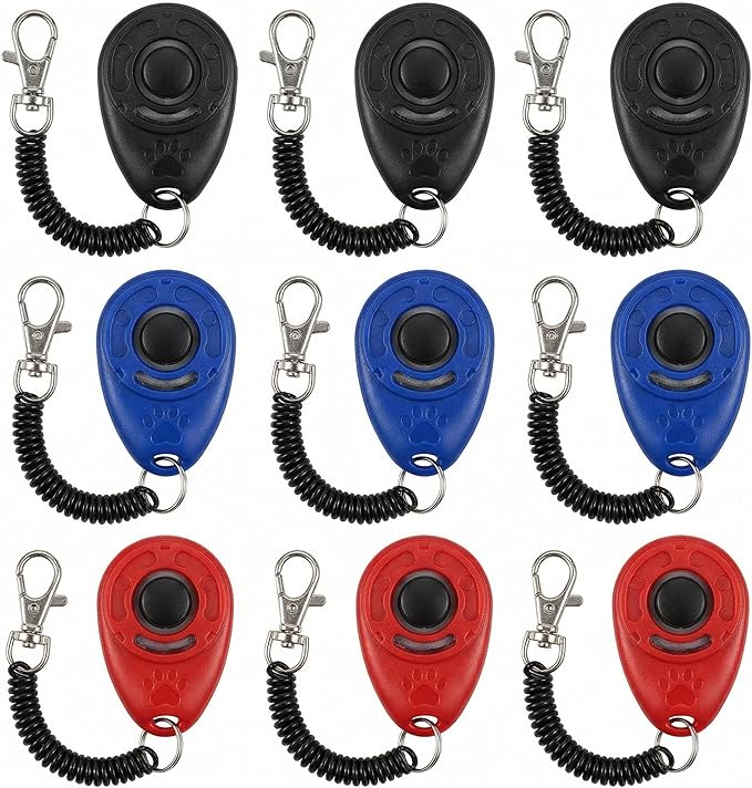 Dog Training Clicker with Wrist Strap Durable Lightweight Easy to Use, 9-Pack Pet Training Clickers for Cats Puppy Birds Horses. Perfect for Behavioral Training