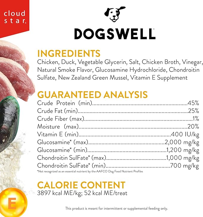 Dogswell Hip & Joint Jerky Dog Treats, Duck, 10 oz. Pouch