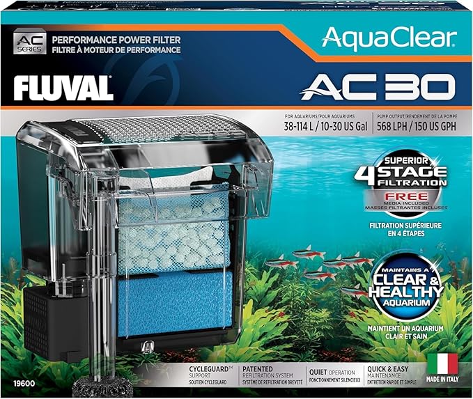 AquaClear 30 Power Filter, Fish Tank Filter for 10- to 30-Gallon Aquariums