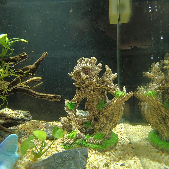 Aquarium Tree Trunk Decoration, Fish Tank Tree Statue Ornaments, Resin Simulation Tree with Lifelike Appearance, Safe Hiding Place for Aquatic Pets, Durable Aquarium Decor for Most