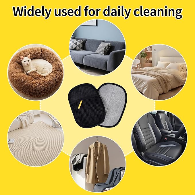 Pet Hair Removal Glove for Cats and Dogs,2PCS Large Magic Brush Tool for Pet Hair Remover,Reusable with Bidirectional Bristles,Pet Hair Remover Tool for Clothing,Couch,Carpet,Car Seat