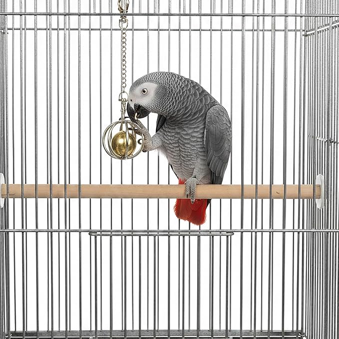Parrot Foot Toy Grip Ball for Chewing and Claw Exercise Durable Metal Bird Cage Toy for Medium to Large Parrots Beak Grinding and Boredom Relief